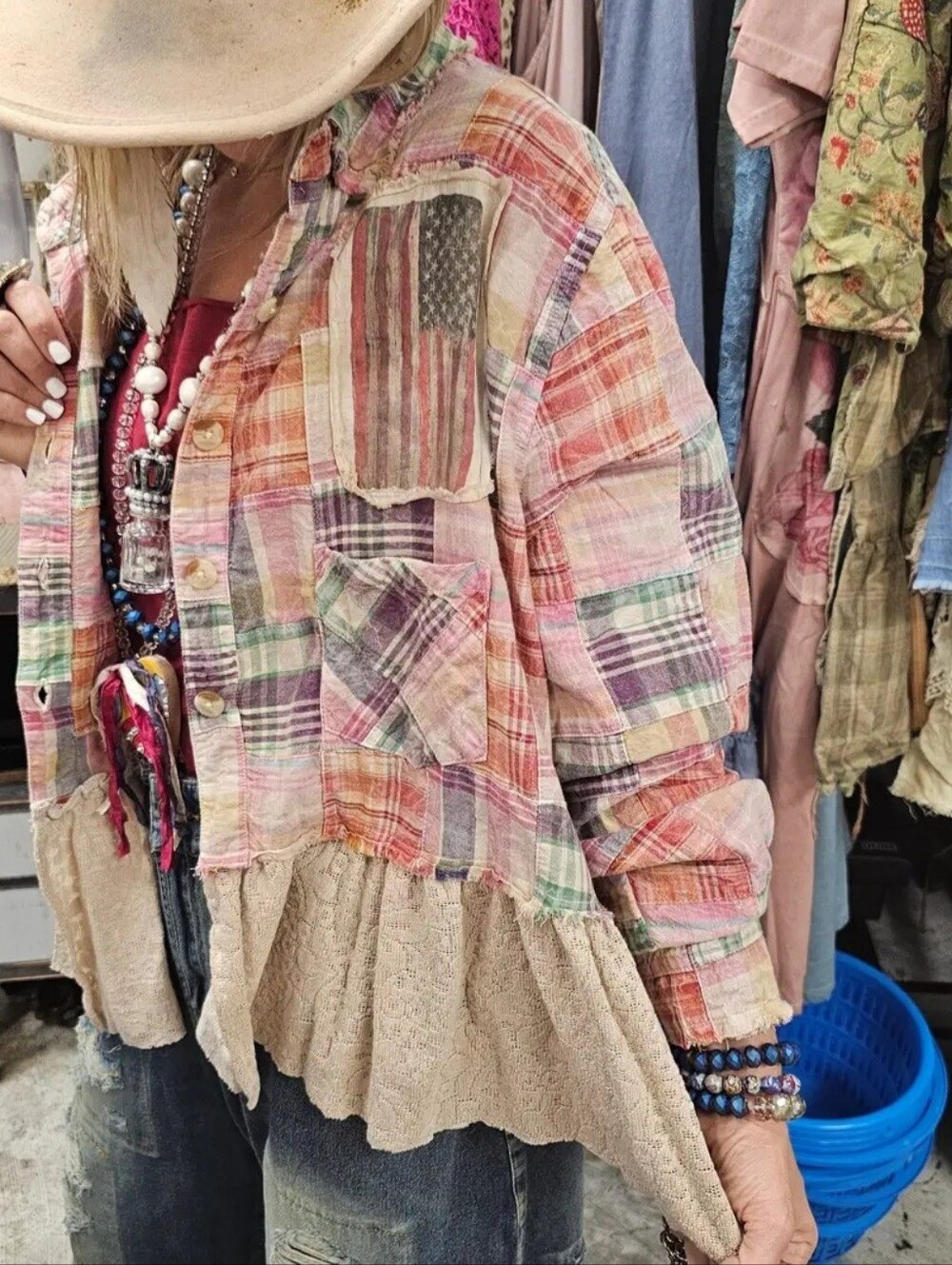 #1570 A Rare Bird Liberty Belle Shacket - Picture 2 of 4